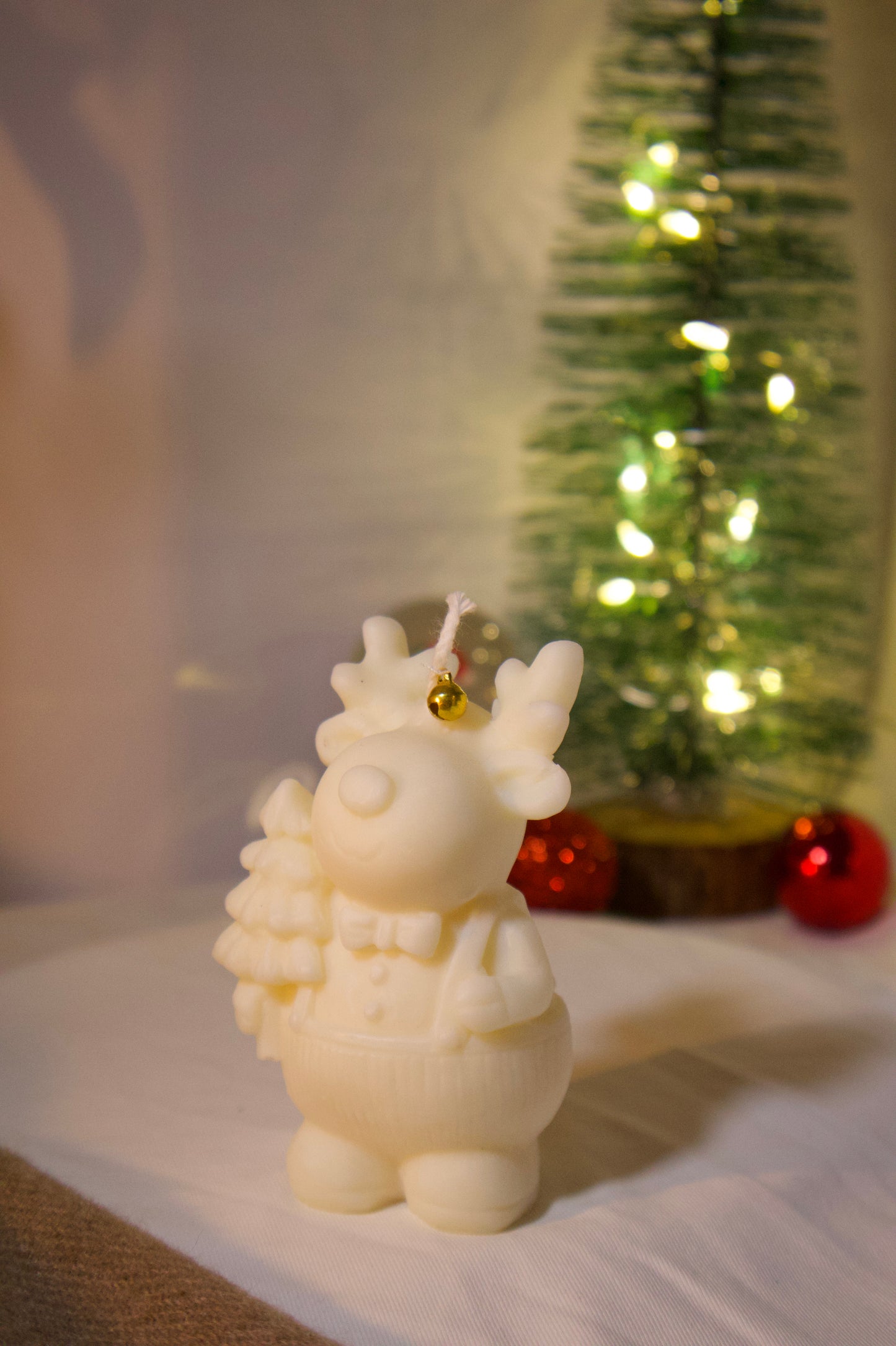 Mini Reno - Vela decorativa navideña