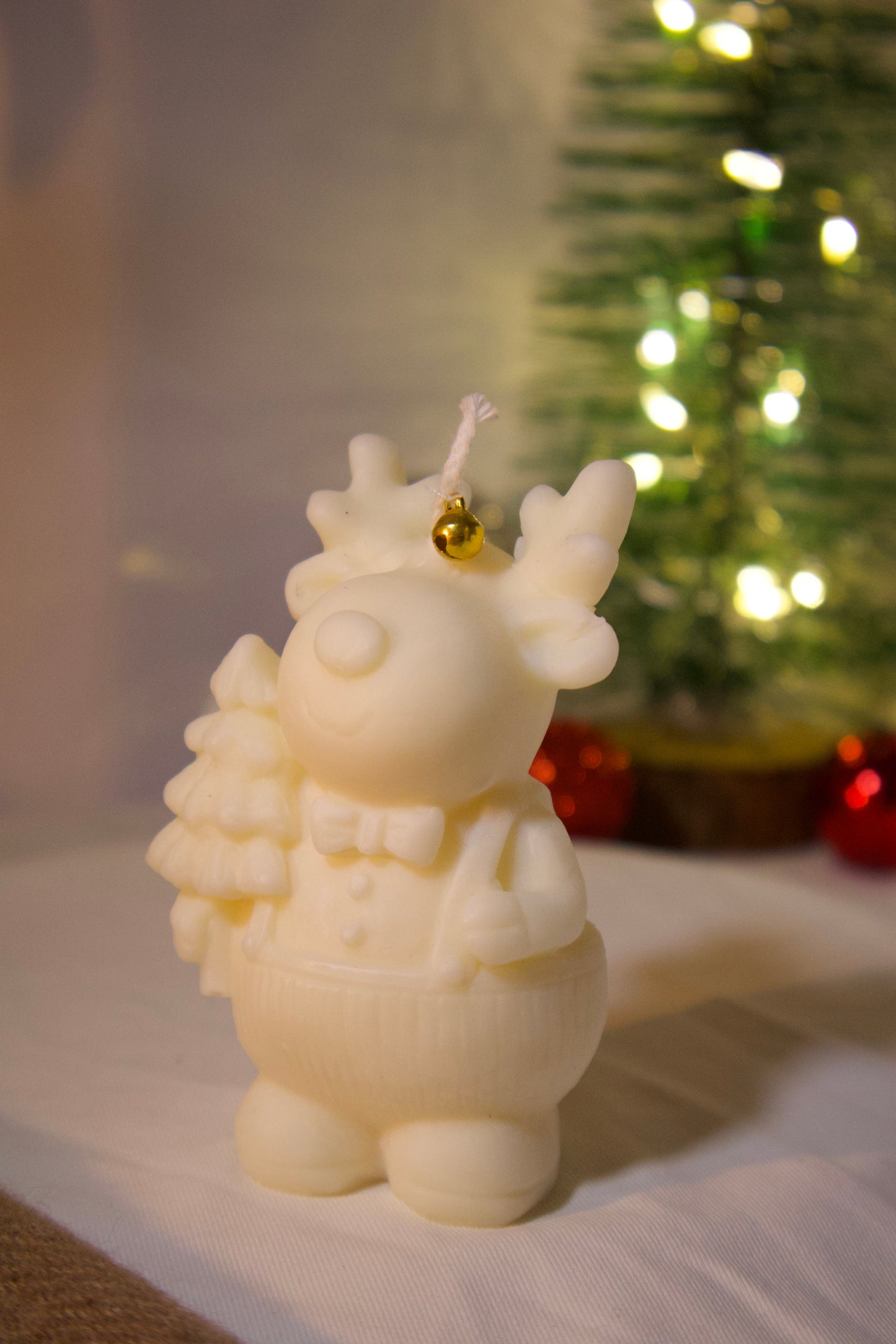 Mini Reno - Vela decorativa navideña