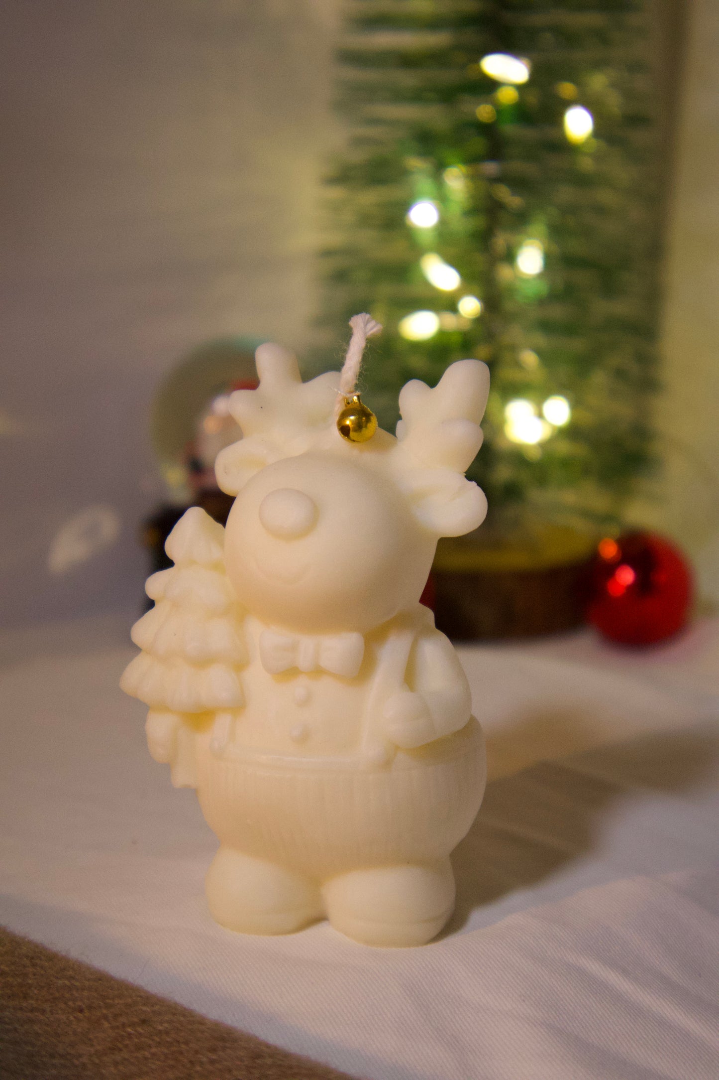 Mini Reno - Vela decorativa navideña