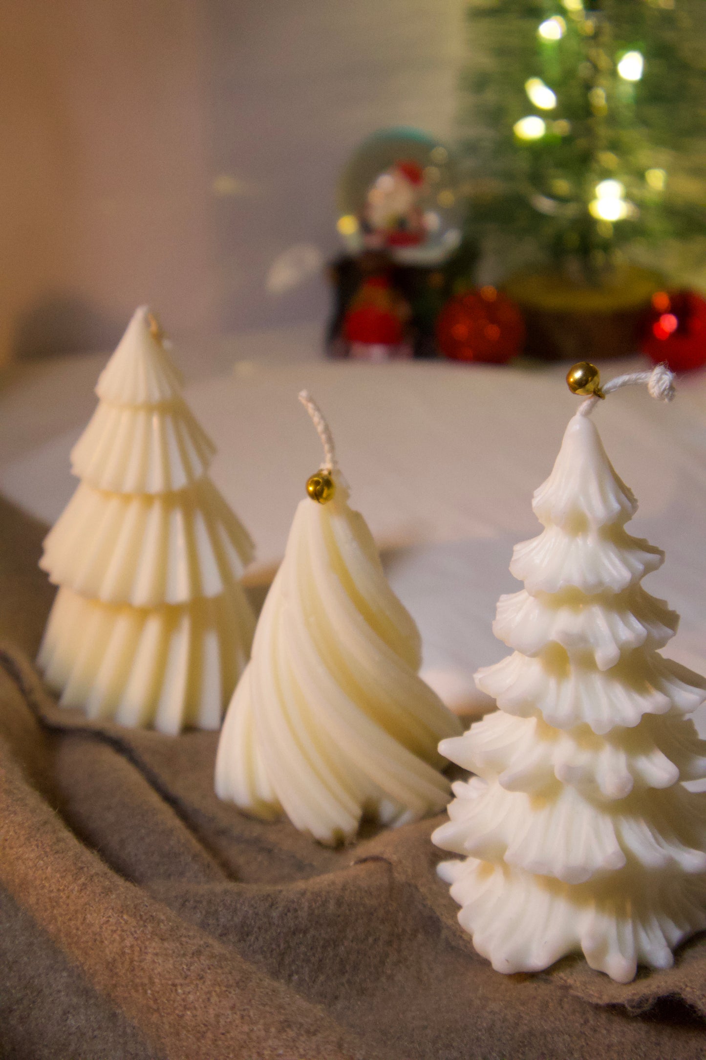 Set de Abetos Navideños - velas decorativas navideñas