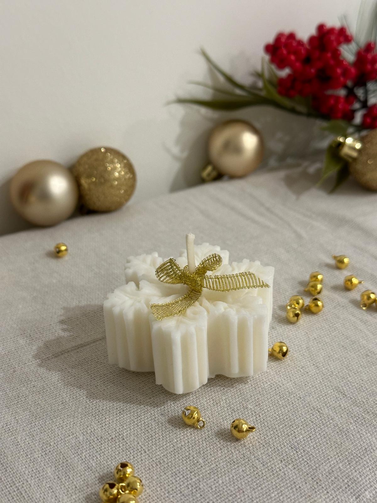 Copo de nieve - vela decorativa navideña